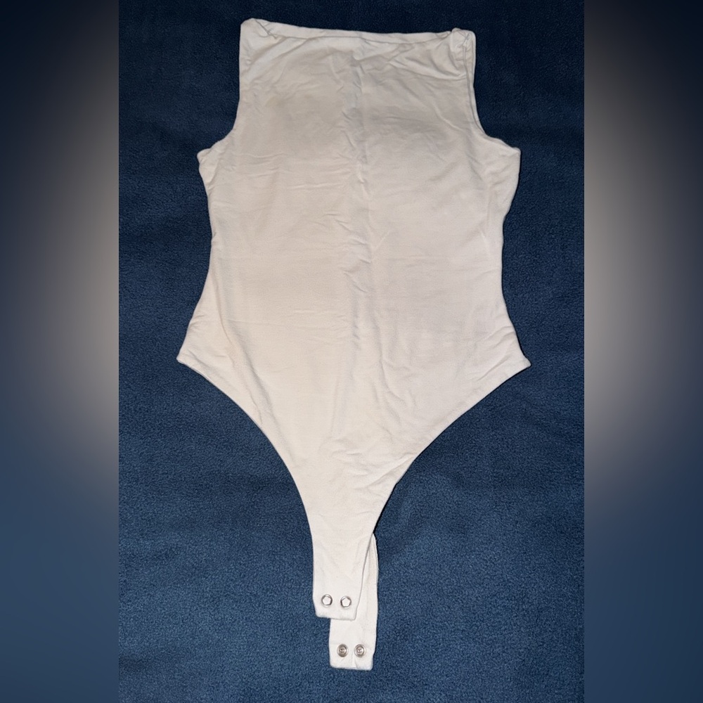 naked wardrobe Cream Sleeveless High-Neck Bodysuit
